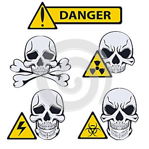 Signs of danger. Illustration on white background