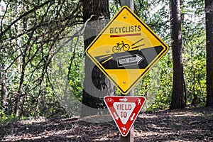Signs depicting the rules to be followed by cyclists photo