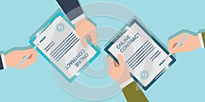 Signs document or contract in secure app