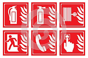 Signs for fire safety photo