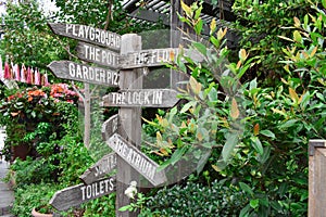 Signs in the garden