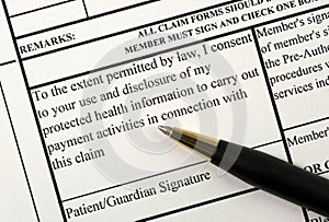 Signs the medical claim form