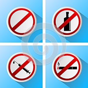 Signs that prohibit bad habits