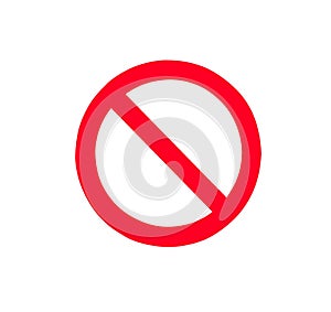 Signs prohibiting red, isolated on white background