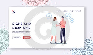 Signs and Symptoms Landing Page Template. Dermatology Medicine Sickness Treatment, Health Care. Skin Inflammation