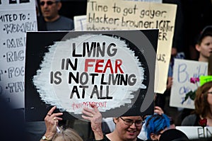 Signs at Trump Protest