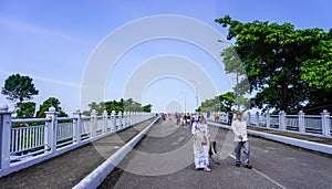 Sihanoukville, Cambodia -December 17, 2023: Bridge between Sihanoukville and Koh Puos Island. View of the bridge