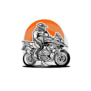 Sihouette of motorcycle adventure cruiser vector illustration