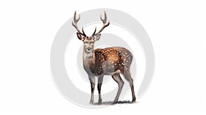 Sika Deer on pure white background. Generative AI