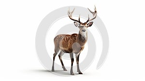 Sika Deer on pure white background. Generative AI