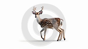 Sika Deer on pure white background. Generative AI