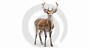 Sika Deer on pure white background. Generative AI