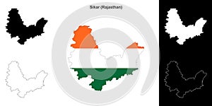 Sikar outline map
