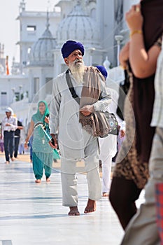 Sikh walking in the Golden Temple, Amritsar