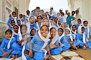 Sikh Young Students in the Golden Temple, Amritsar