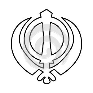 Sikhism color concept. Religion isolated element.