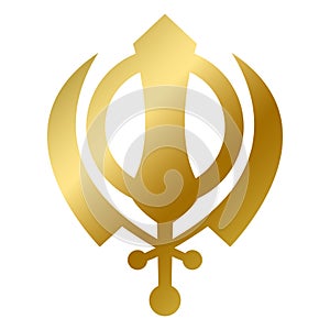 Sikhism faith symbol isolated god sign outline