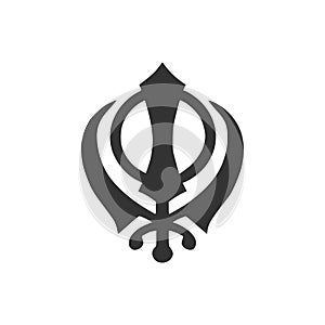 Sikhism religion Khanda symbol icon isolated. Khanda Sikh symbol. Flat design