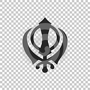 Sikhism religion Khanda symbol icon isolated on transparent background. Khanda Sikh symbol photo