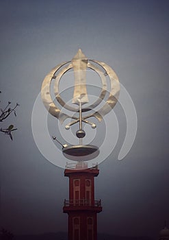 SIKHISM SIGN KHANDA IN GURUDWARA