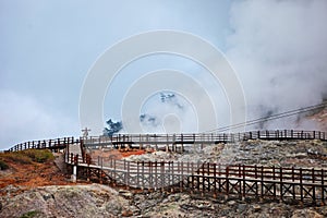 Sikidang Thermal Crater Dieng Highland Indonesia