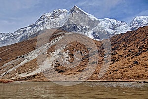 Sikkim Himalayas view of Mt. Pandim (6691 ) meters from Samiti Lake