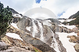 Siklawa waterfall, Wielka Siklawa in the High Tatras in Poland, on the Roztoka stream