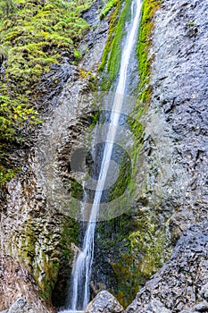 Siklawica Waterfall in Strazyska Valley in Tatra Mountains, Poland