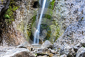 Siklawica Waterfall in Strazyska Valley in Tatra Mountains, Poland