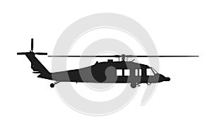 Sikorsky uh-60 black hawk helicopter. us air force symbol. vector image for military infographics and web design