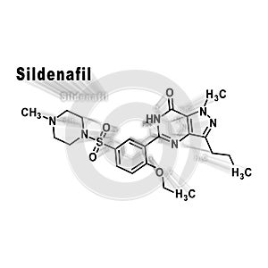 Sildenafil erectile dysfunction drug molecule Structural chemical formula