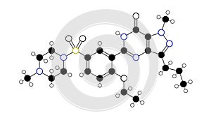 sildenafil molecule, structural chemical formula, ball-and-stick model, isolated image phosphodiesterase type 5 inhibitors