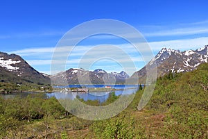 Sildpollnes Church in Austvagooya on Lofoten Islands, Norway photo