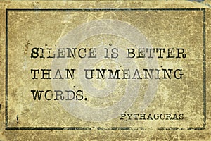 Silence is better Pythagoras