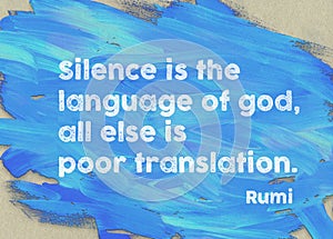 Silence is Rumi