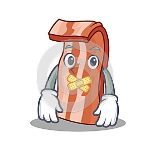 Silent bacon mascot cartoon style