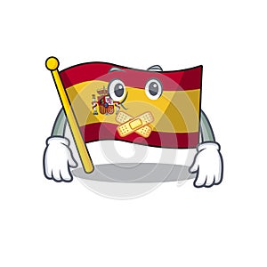 Silent flag spain with in the mascot shape