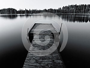 Silent jetty on the Swedish lakes