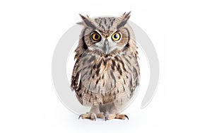 Silent Majesty Owl on White Background