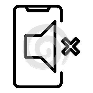 Silent mobile icon outline vector. Phone mode