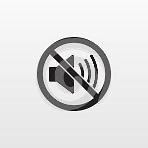 Silent mode icon isolated. Not sound vector, quiet sign. Modern simple flat sign. Business, internet