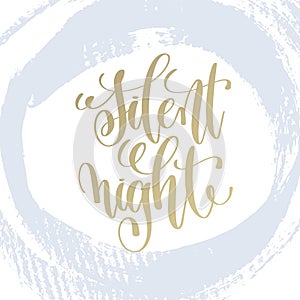 Silent night hand lettering holiday poster