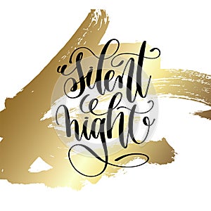 Silent night - hand lettering quote to winter holiday design