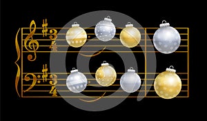 Silent Night Musical Notation Baubles