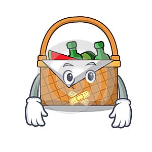 Silent picnic basket mascot cartoon