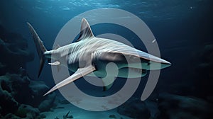 Silent Predator, Unveiling the Mysteries of the Deep Sea with the Sawtooth Shark. Generative AI