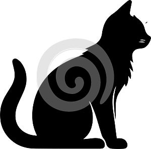 Silent Prowler: Elegant Black Cat Silhouette in Vector