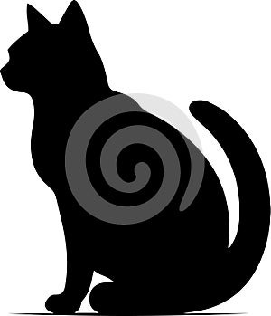 Silent Prowler: Elegant Black Cat Silhouette in Vector