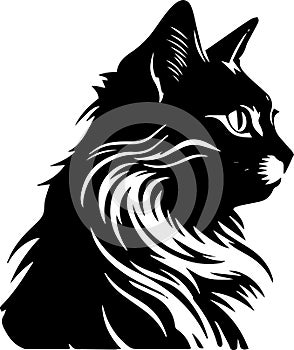 Silent Prowler: Elegant Black Cat Silhouette in Vector