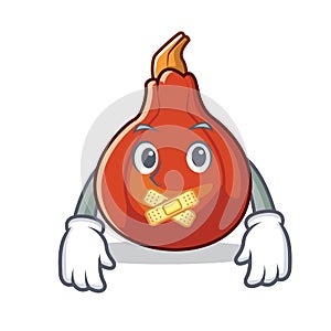 Silent red kuri squash mascot cartoon